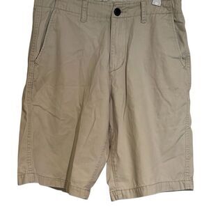 American Eagle Outfitters Beige Khaki Longboard Flat Front Chino Shorts Size 31